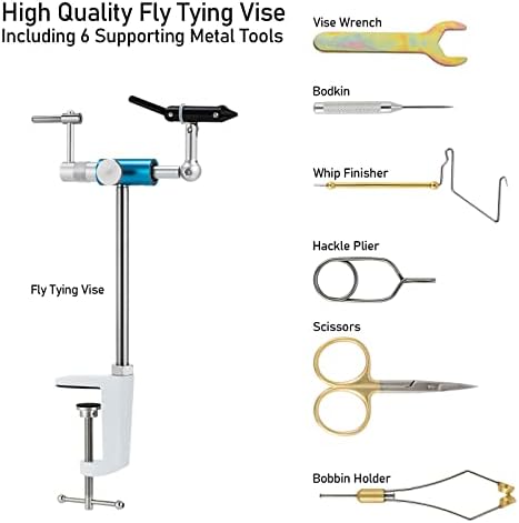 Dr. Fish Fly Tying Material Kit com Base de Pedestal para Fossa de Clamação de Brancho