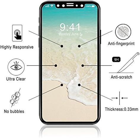 Luvvitt Corpo integral traseiro e pacote de protetor de tela de vidro temperado da frente compatível para iPhone XS/X - Limpo