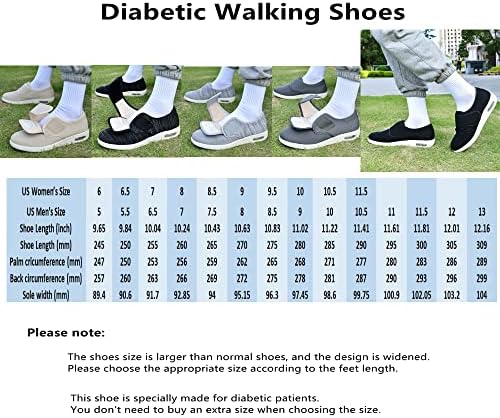 Sapatos diabéticos ZGDG para homens de largura de largura Sapatos de edema para pés inchados com tênis leves ajustáveis