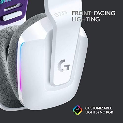 Logitech G733 LightSpeed ​​Wireless Gaming fone de jogo com bandana da suspensão, LightSync RGB, Tecnologia de microfone