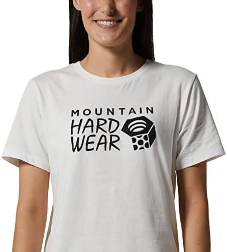 Mountain Hardwear Feminino MHW Logo Manga curta | Camiseta clássica de algodão leve