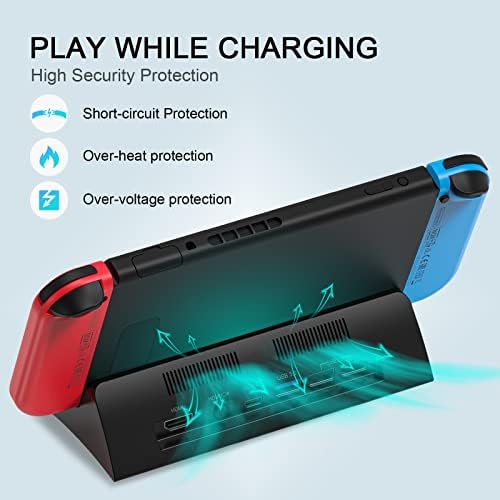 Kekucull Docking Station para switch/switch OLED, switch de carregamento portátil Dock de TV, suporte de docking station Support 4K