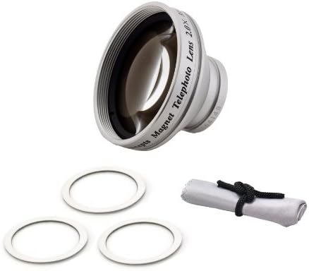 Flip Video F460 2.0X Lens magnéticos de telefoto + Cronias de limpeza de microfibra