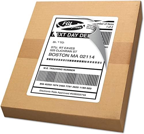 Etiquetas de remessa imprimíveis de Avery, 5,5 x 8,5, branco, 50 por pacote e rótulos de endereço imprimíveis de casca fácil com alimento seguro, 1 x 2-5/8, branco, 750 por pacote