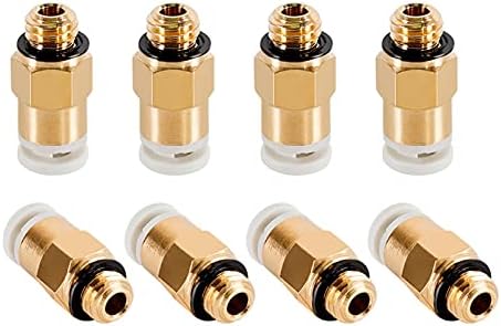 SUTK 2PCS KJH 04 M6 CONECTOR pneumático Air reto Impressora 3D Parte Conector de cobre para V6 Bowden Extruser 4 2mm Filamento