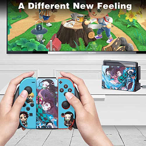 OQPA para Nintendo Switch OLED 2021 Skins adesivos para meninas garotas crianças fofas Kawaii Anime Cartoon Design