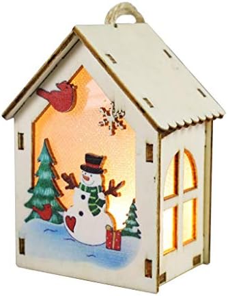 2pc Decorações de Natal Night Light Led Christmas Wind Lanterna Ornamentos personalizados Mini Casa em forma de luz
