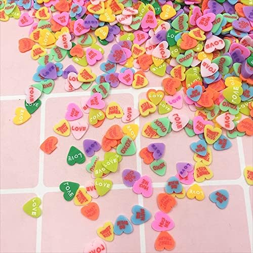 Shukele niantu109 50g 5mm Lovley Fatias de forma de coração colorido polímero aspers