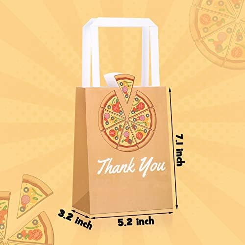 16 Pack Pizza Party Favors Bags Sacos de Pizza com Handles Pizza Compras Goodie Candy Treat Smags para pizza de festas de aniversário com tema de material