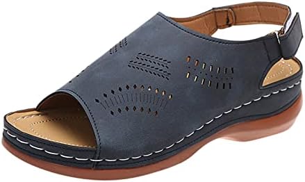 Sandálias de verão de Leewos para mulheres confortáveis ​​redondas/quadrados de dedo de pé de água à prova d'água Boho Beach