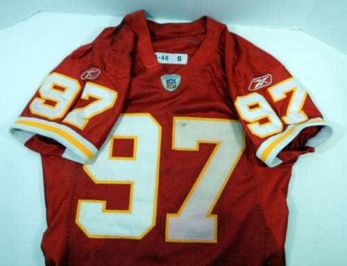 2003 Kansas City Chiefs Keyaron Fox 97 Game usou Red Jersey 48 DP15605 - Jogo da NFL não assinado Jerseys usados