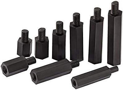 OCHOOS 1000PCS BK/WT M35/6/8/10/12/15/18/20/25/30+6mm Nylon M3 Spacers PCB StandOff Hex Nylon parafuso masculino para peças de plástico fêmeas - peças de plástico fêmeas -
