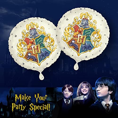 Balões exclusivos de Harry Potter 6 Count Foil Party 18 - Sonserina verde, Lufa -Lufa Amarela, Corvinal Azul, Grifinória Vermelha - Abastecimento de festa temático em massa - Hogwarts Kid Aniversários