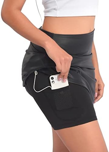 Saias de tênis Yamxdm para mulheres com bolsos embutidos de golfe Saias ativas para treinamento de ginásios esportivos