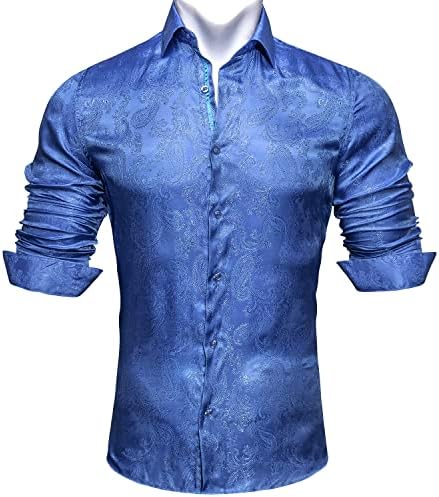 Camisa de vestido de manga comprida de Barry Wang Wang para homens Butrow Down camisetas