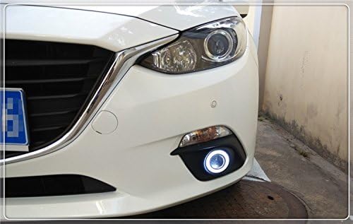 APUPTECH LED Angel Eyes Drl Daytime Running Lights Fog Lights for Mazda 3 2014 2015