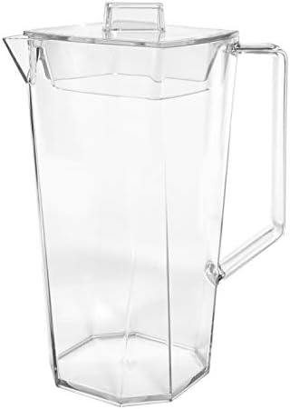 Sunnyhouse Clear Plastic Drinkware com arremessador de 68 onças e 4 xícaras de copos, resistentes à pausa, cristalino.
