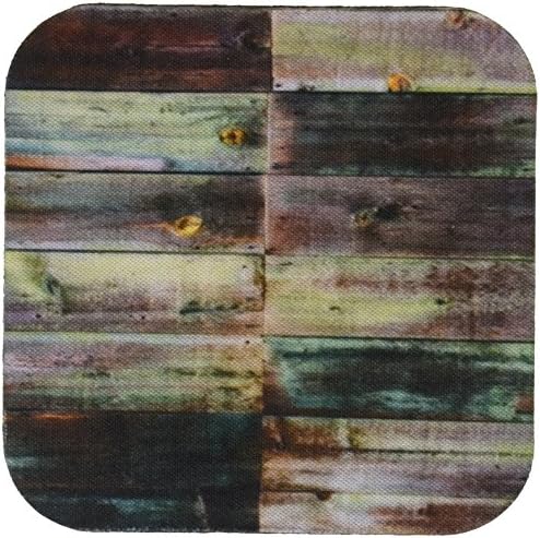 Fotografia 3drose de montanhas-russas de azulejos de madeira de turquesa e marrom e marrom, conjunto de 4