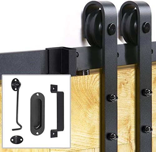 Kit de hardware de porta deslizante SIGNSTEK 6,6 pés de força pesada e silenciosamente- fácil de instalar com gancho de porta e