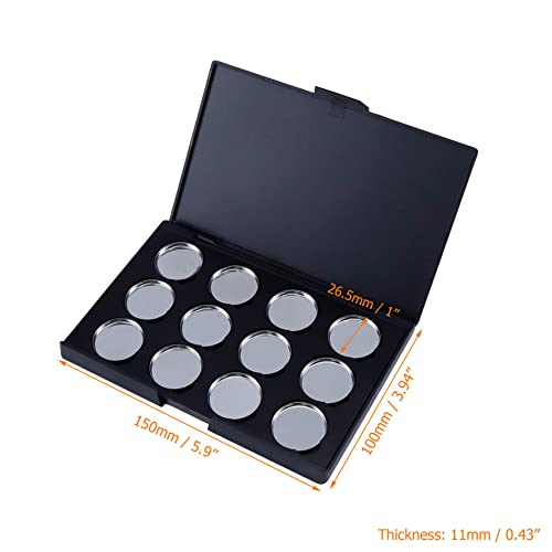 Coshar Paleta de sombra magnética vazia Caixa de sombra DIY Makeup Palette Organizador de contêiner de maquiagem, encaixe em 26 mm de panela de metal redonda