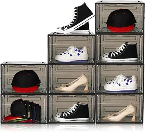 9 PCS CAIXA Organizador de chapéu, organizador de chapéu para bonés de beisebol, armazenamento de contêiner de chapéu