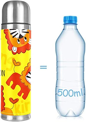 Cartoon King Lion Lion garrafa de água - térmicos de aço inoxidável isolados