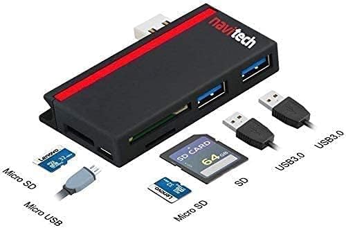 Navitech 2 em 1 laptop/tablet USB 3.0/2.0 Adaptador de cubo/micro USB Entrada com SD/micro sd leitor de cartão compatível
