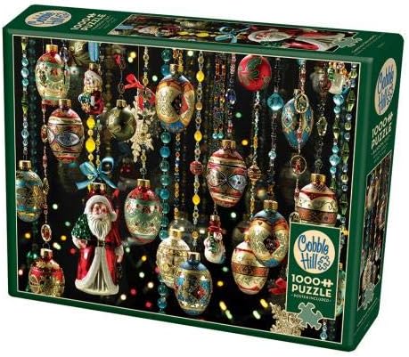 Puzzle de peças de 1000 peças de Cabble Hill - Ornamentos de Natal - Poster de amostra incluído