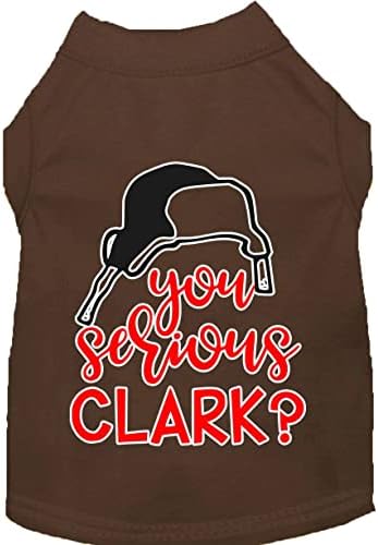 Você está sério Clark? Camisa de cão de tela de tela SM marrom