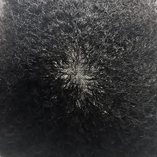 Toupe de cabelos afro para homens negros de cabelo humano brasileiro Sistema de substituição encaracolada 6mm de 6 mm
