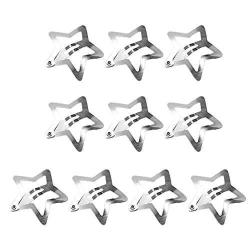 1/2/5/10pcs prata estrela bb Haircas de cabelo mini metal clipe de pentegrama pentagrama women cocar de cocar