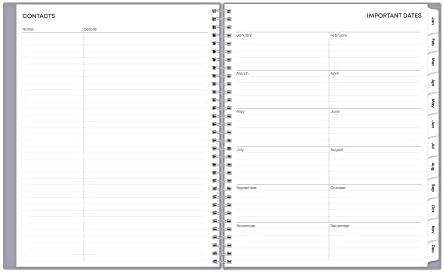 Calendário de planejamento semanal/mensal Blue Sky ™, 8-1/2 x 11, rattan/roxo sólido, janeiro a dezembro de 2023, 138867