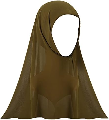 Amokk Chiffon Hijab para mulheres com lenço de cabeça muçulmana sólida de undercap incluiu 12 pinos hijab pinos