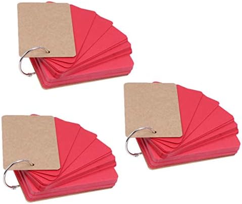 Cartões de flash de nuobesty 3pcs com anéis de folhas Memorando Pads Cartões de Estudo Mini Índice Cartões Nota