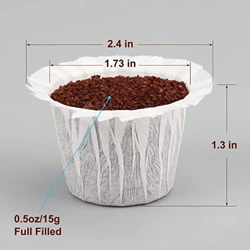 Filtros de café descartáveis ​​300 Count Coffee Paper Filter Compatível com Keurig Single Serve 1.0 e 2.0, encaixa todas as