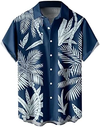 Camisetas de verão bmisEgm para homens mens 3d de impressão digital bolso fivela lapela de manga curta camisa grande n