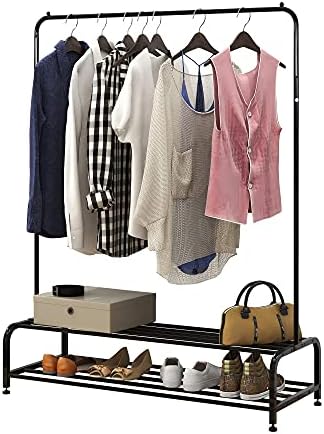 Roupas de vestuário de roupas com prateleiras, cabide de pano de metal, rack de rack de rack para pendurar roupas