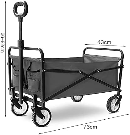 Carrinhos de Knoxc, carrinho de carrinho de jardim portátil dobrável carrinho de compras multifuncionais para acampamento