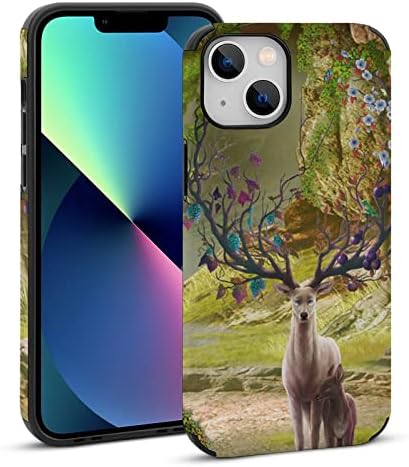 Magic Forest Elk Deer Anti-arranha da caixa de telefone compatível com iPhone 13 Protetive Shell Trendy Design