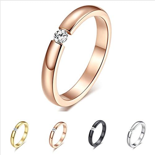 Play Pailin 3mm preto/prata/rosa/ouro cz titânio anel de aço de aço masculino/aliança de casamento feminina sz5-10