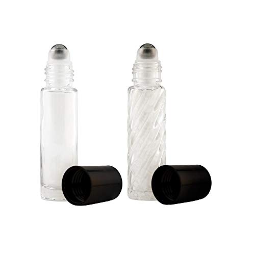 Greenhaalth - 2 roll -on reabilitável Bolsa de garrafa de perfume ou tamanho de viagem. Plain & Swirl 1/3oz .33 fl. Oz. 10ml.