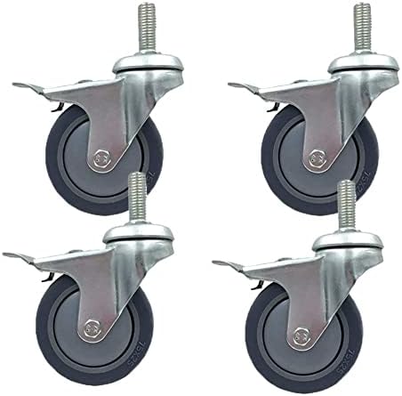 Morices Casters Roda de mamona giratória de borracha, lançador de móveis, mamona com rolamentos únicos, suporte de metal, rotação universal