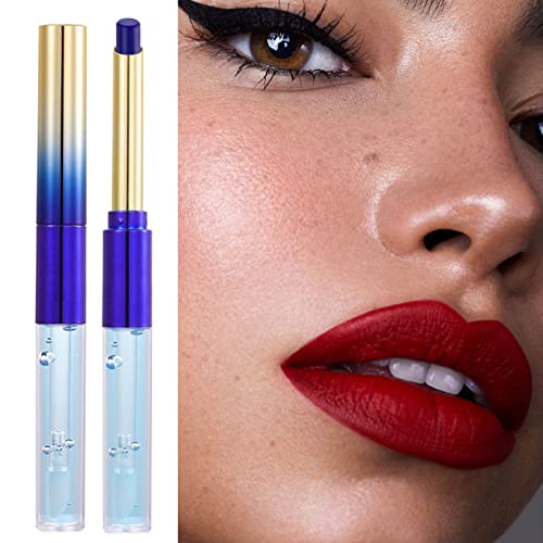 Two Tone Lipstick Blue Enchantress Non Stick Copo Alteração de cor de batom Coloque hidratante e não desbotamento Lip Lip Care Duplo Lipstick