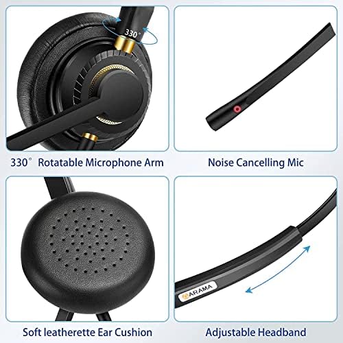 Fone de ouvido ARAMA USB com microfone para cancelamento de ruído para PC e fone de ouvido USB de som HD com microfone para laptop
