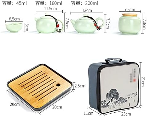 N/A Portátil Cerâmica Viagem de Kung Fu Pote de Tea Pote Imobiliário Caixa de Presente Companheiro Chinês Copo Chinês Conjunto de Celadon