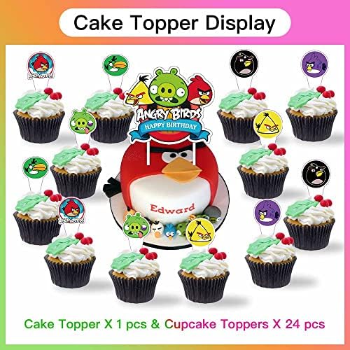Angry Birds Party Supplies Birthday Party Decorações de papel Placas de papel Contos de talheres Banco de bandeira Topper
