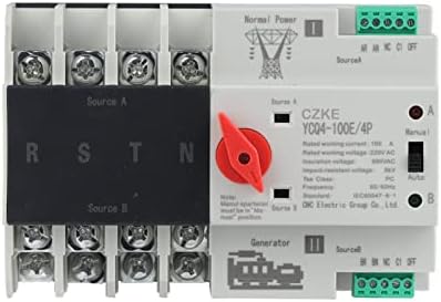 MGTCAR YCQ4-100E/4P 63A 100A DIN ATS ATS para PV e interruptor de seletor de transferência automática de energia dupla e