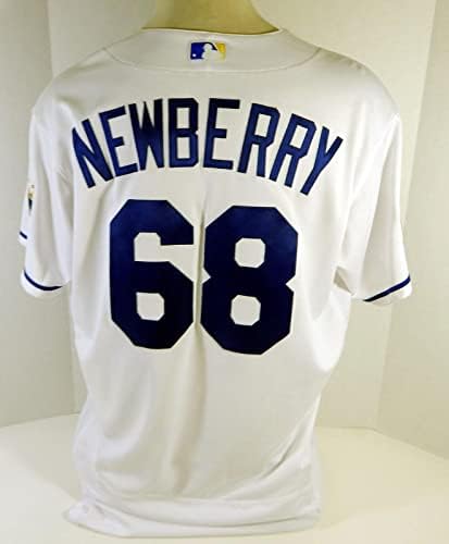 2020 Kansas City Royals Jake Newberry 68 Jogo emitido White Jersey DG Patch 48 3 - Jogo usada MLB Jerseys