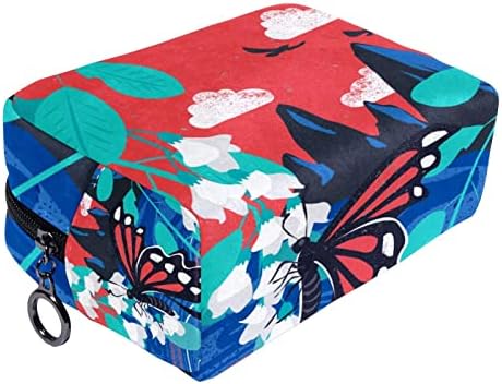 Tbouobt Gifts for Men Momen Sacos de maquiagem bolsa de higiene pessoal Sacos de cosméticos, pintura japonesa Butterfly Flower