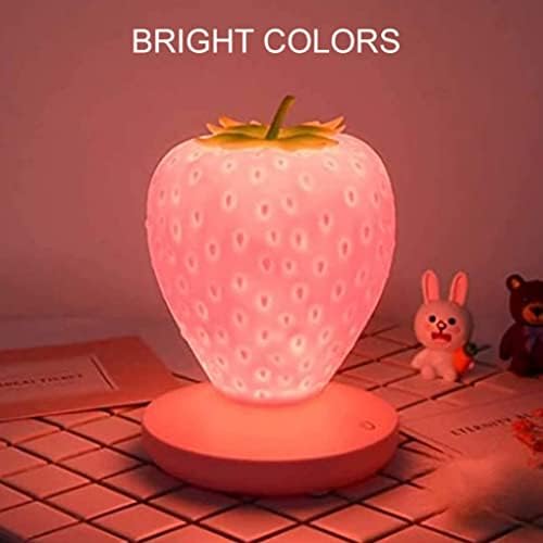 Luzes noturnas infantis de Kuyyfds, crianças Night Night Light Cartoon Strawberry Color Alterar lâmpada de cabeceira
